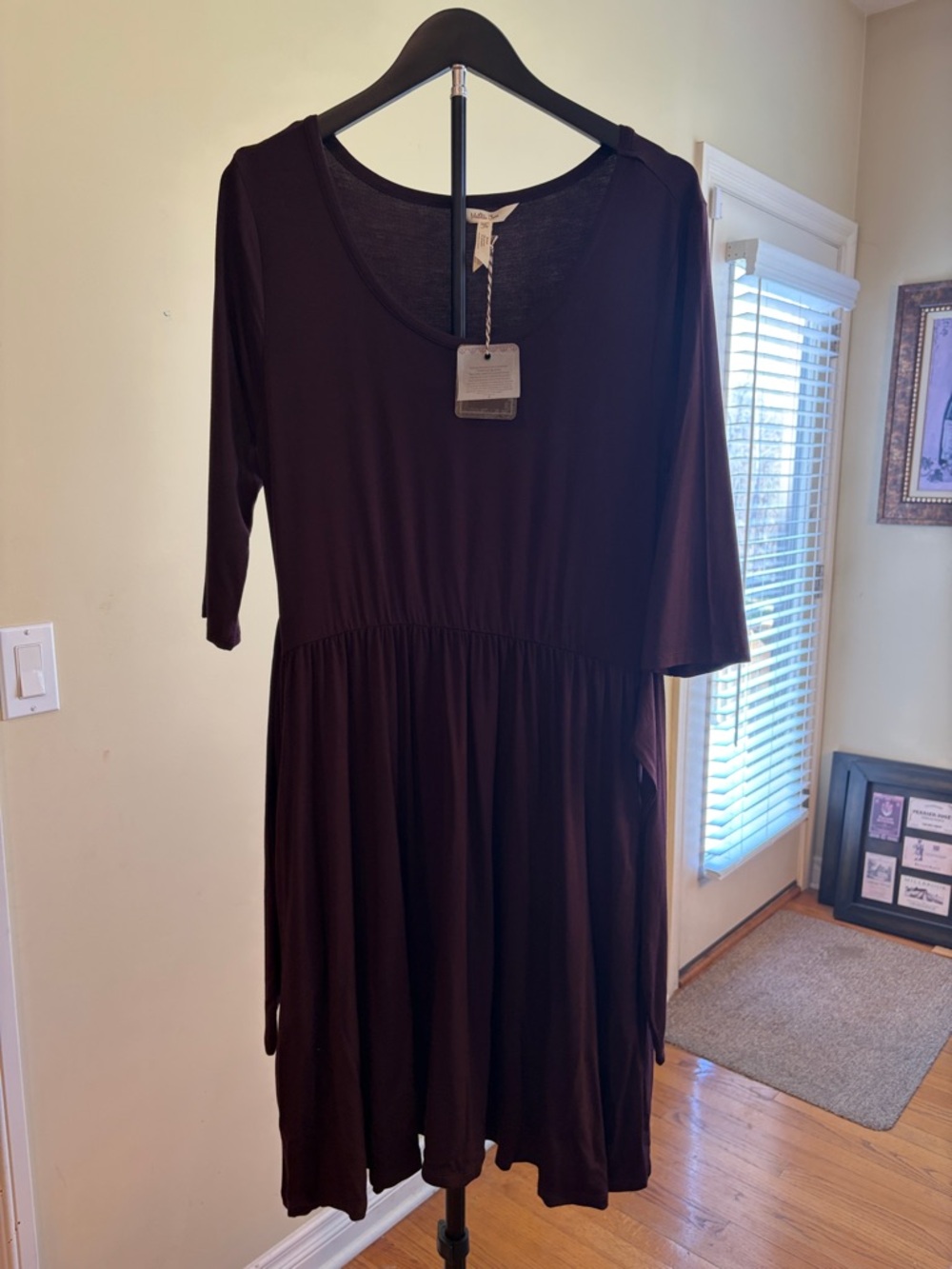 Matilda Jane Chocolate Plum Scoop Neck Midi Dress